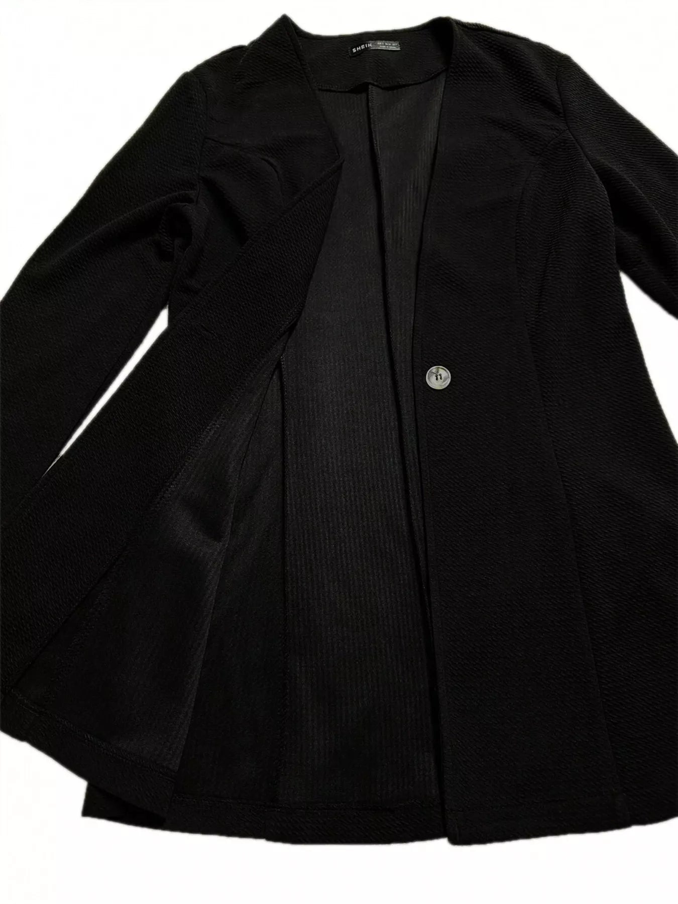 Black luxury women’s blazer – slim fit one-button tailored jacket by Angelic Blessings