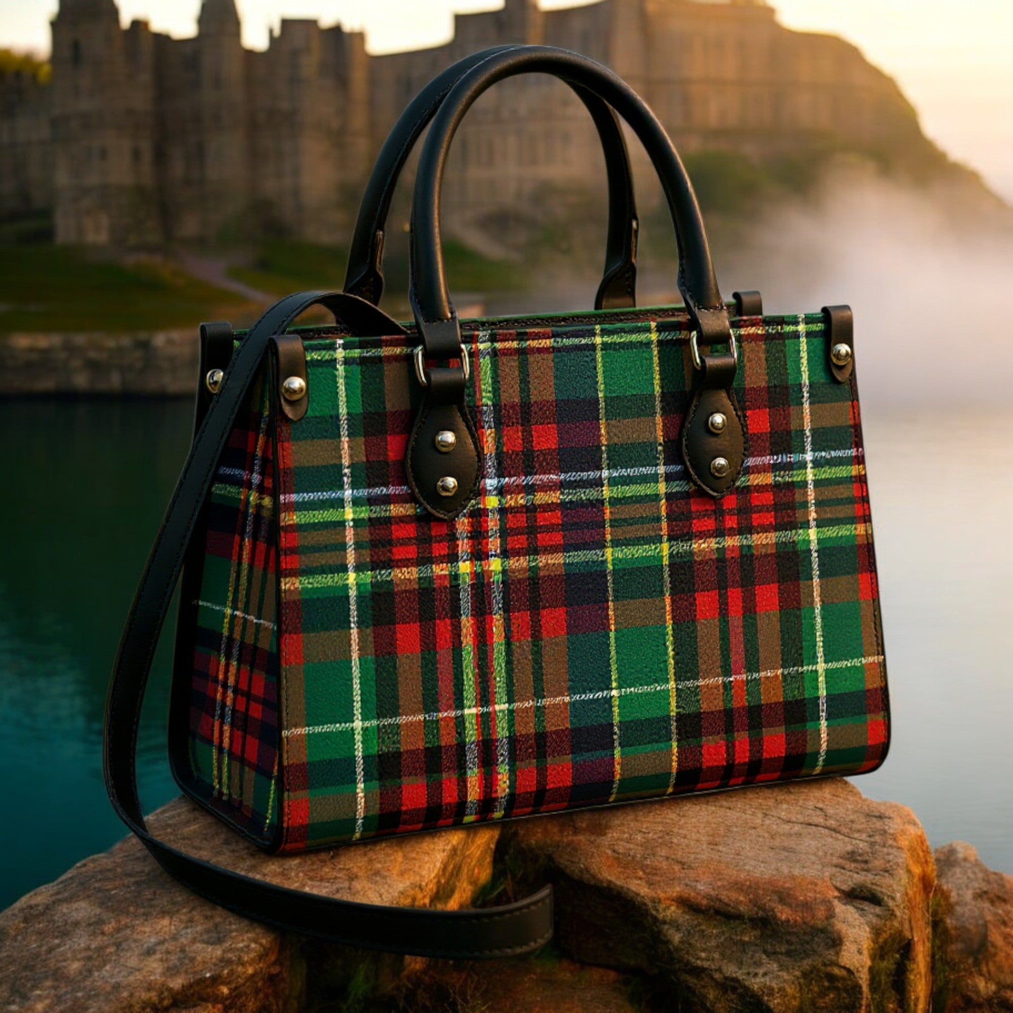 Eilean Donan Luxury Tartan Handbag Scottish Herritage Shoulder Bag Old money style by Angelic Blessings Shop