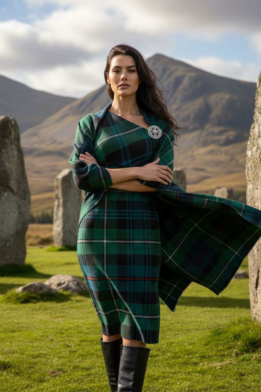 Scottish heritage midi dress in MacKenzie tartan print