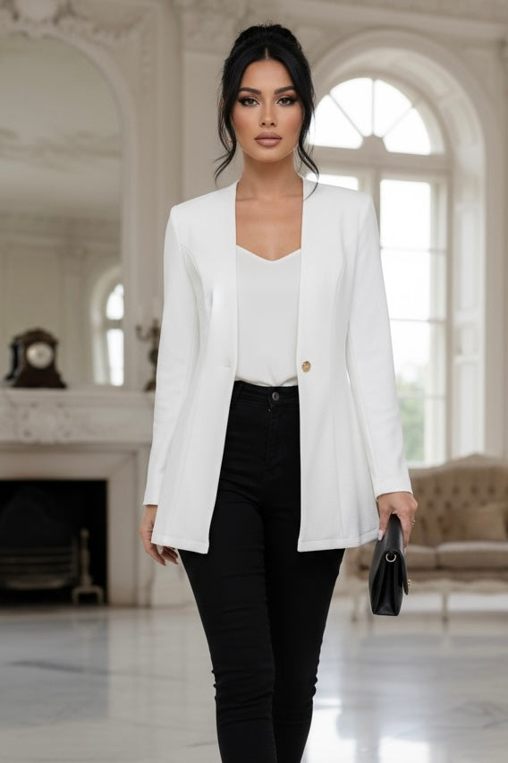 Angelic Blessings Luxury One-Button Blazer for Women