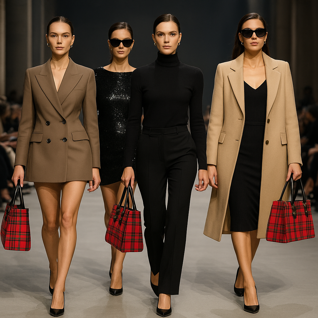 Craigievar Castle inspired red tartan tote bag