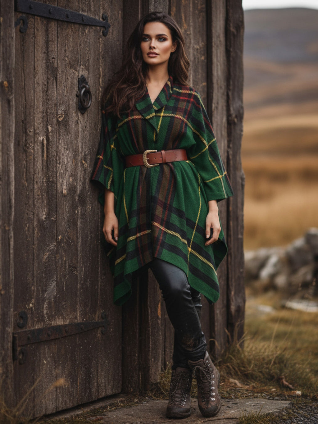 Cramond Tartan – All-Season Soft Touch Ruana Shawl | Lightweight Plaid Wrap | 155x134.5cm - Angelic Blessings