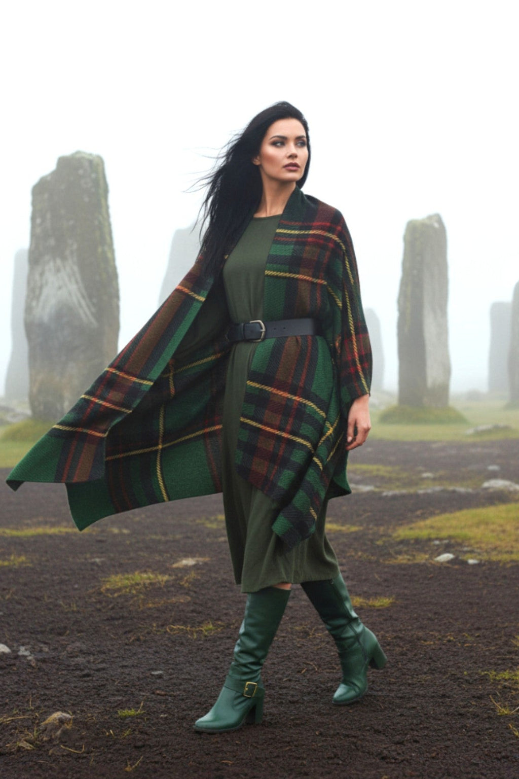 Cramond Tartan – All-Season Soft Touch Ruana Shawl | Lightweight Plaid Wrap | 155x134.5cm - Angelic Blessings