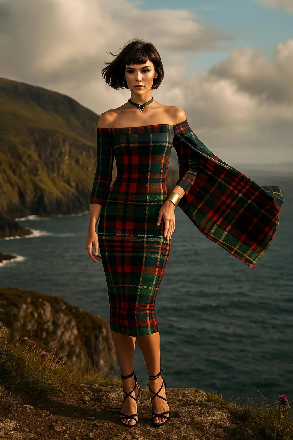 Eilean Donan castle tartan dress – heritage fashion look