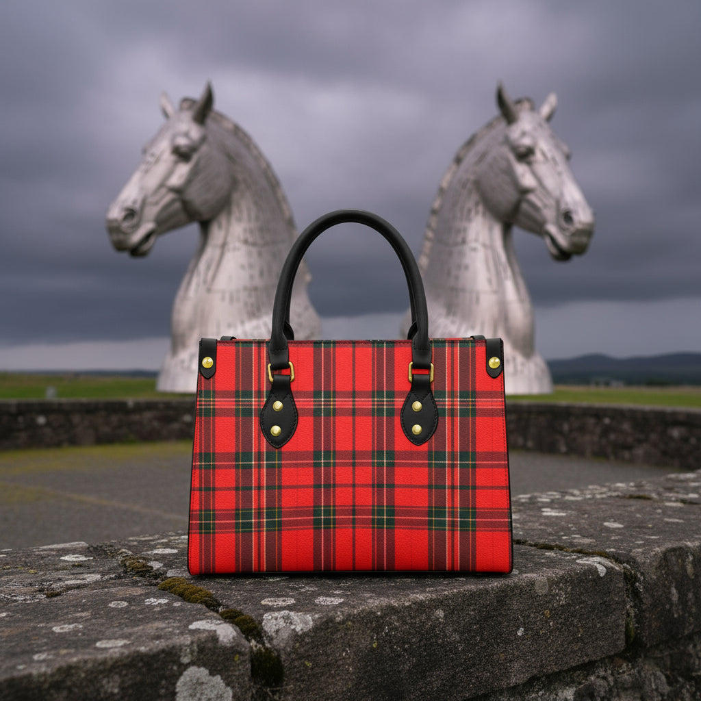 Elegant red tartan tote bag for daily and travel use