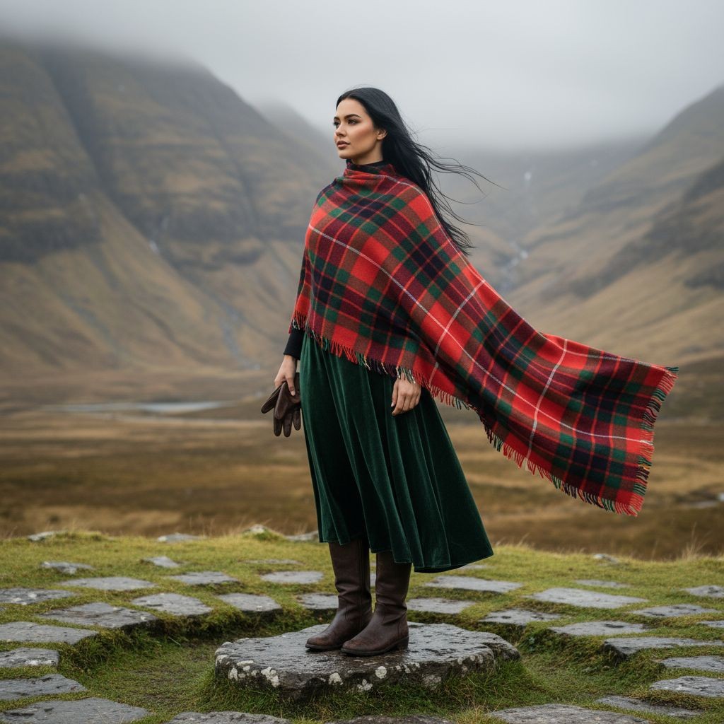 Fraser Clan Tartan All-Season Soft Touch Shawl Lightweight Wrap Scarf by Angelic Blessings Shop - Angelic Blessings