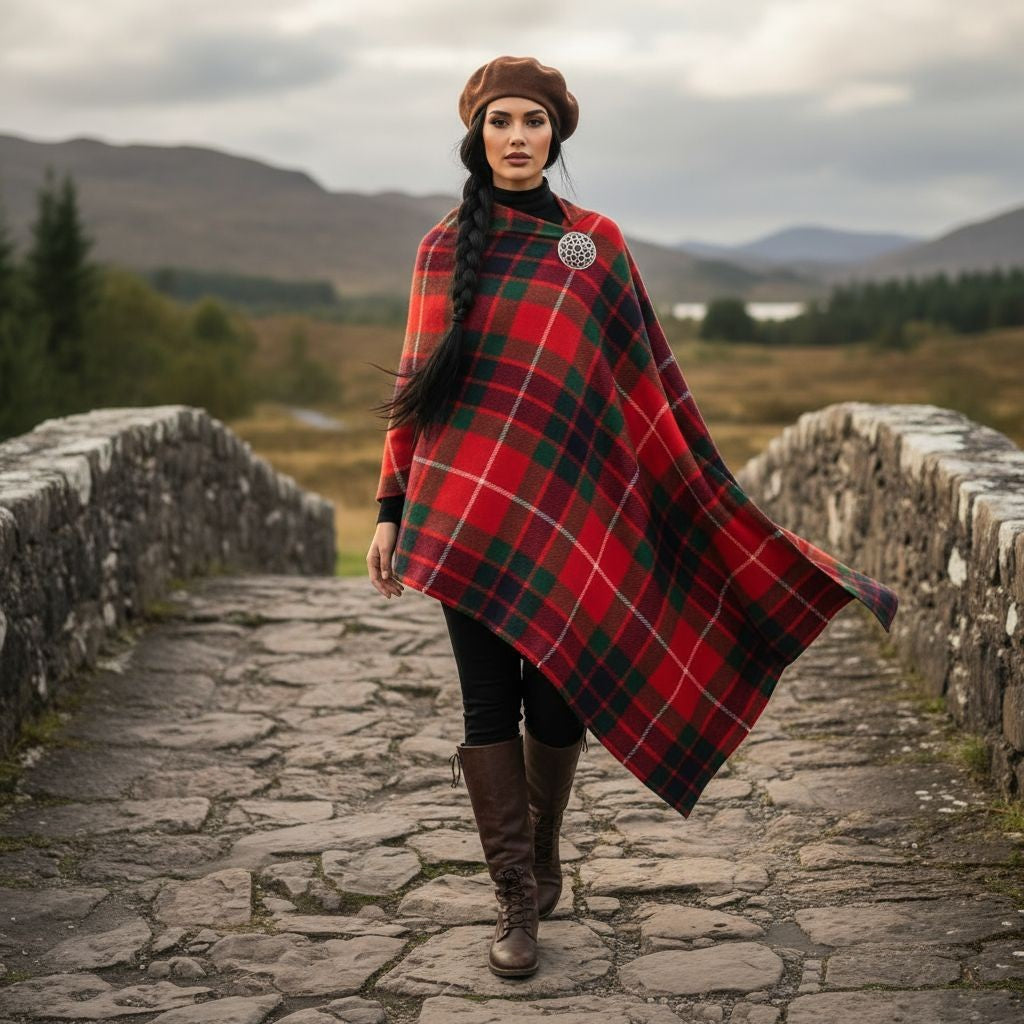Fraser Clan Tartan All-Season Soft Touch Shawl Lightweight Wrap Scarf by Angelic Blessings Shop - Angelic Blessings