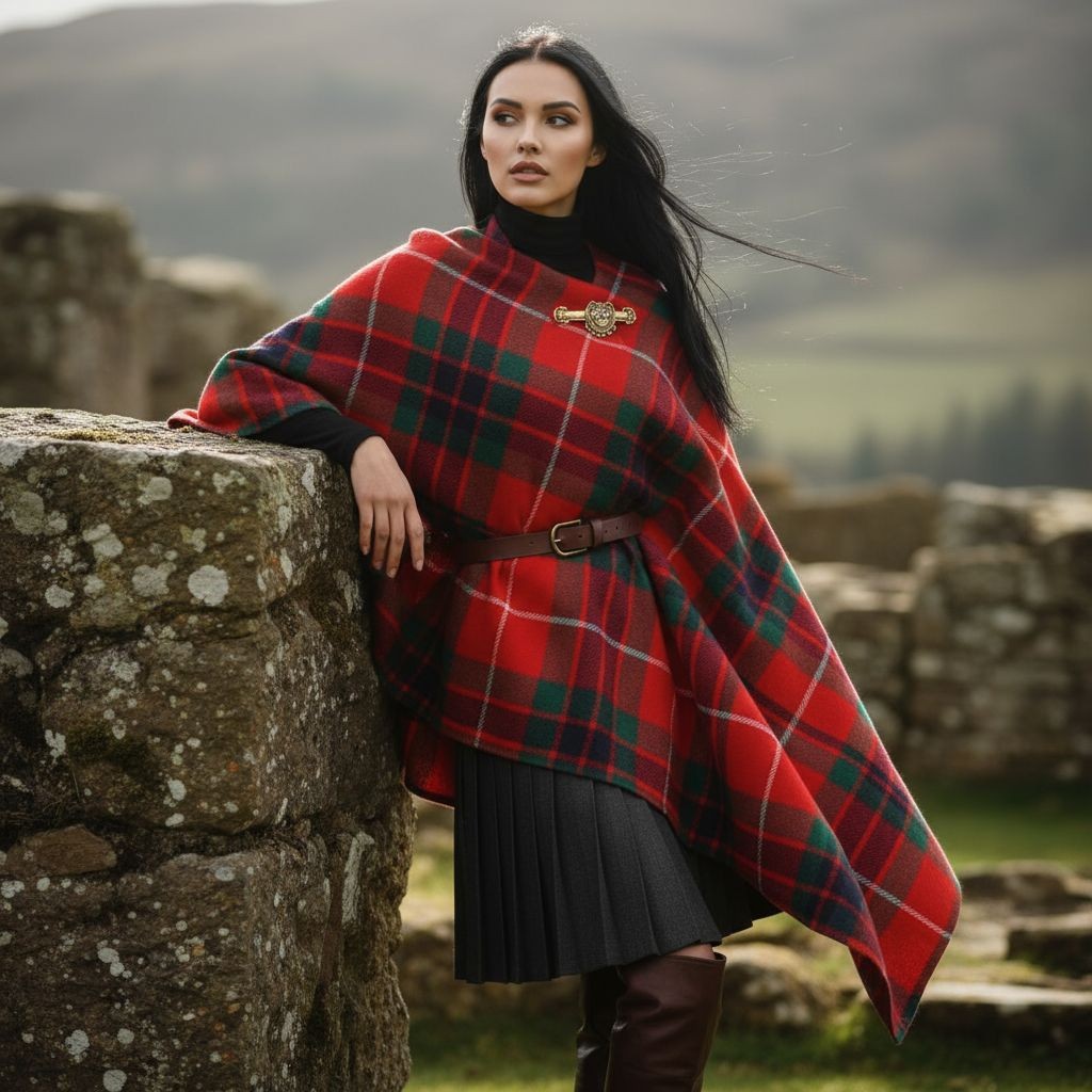 Fraser Clan Tartan All-Season Soft Touch Shawl Lightweight Wrap Scarf by Angelic Blessings Shop - Angelic Blessings