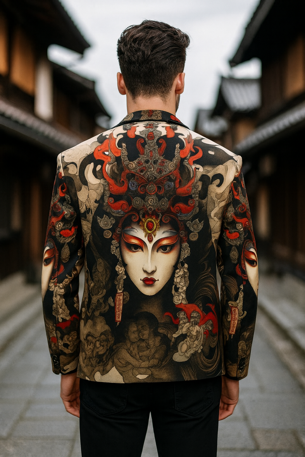 Imperial Oni Ink Art blazer clothing mens elegant evening outfit with artistic tailoring